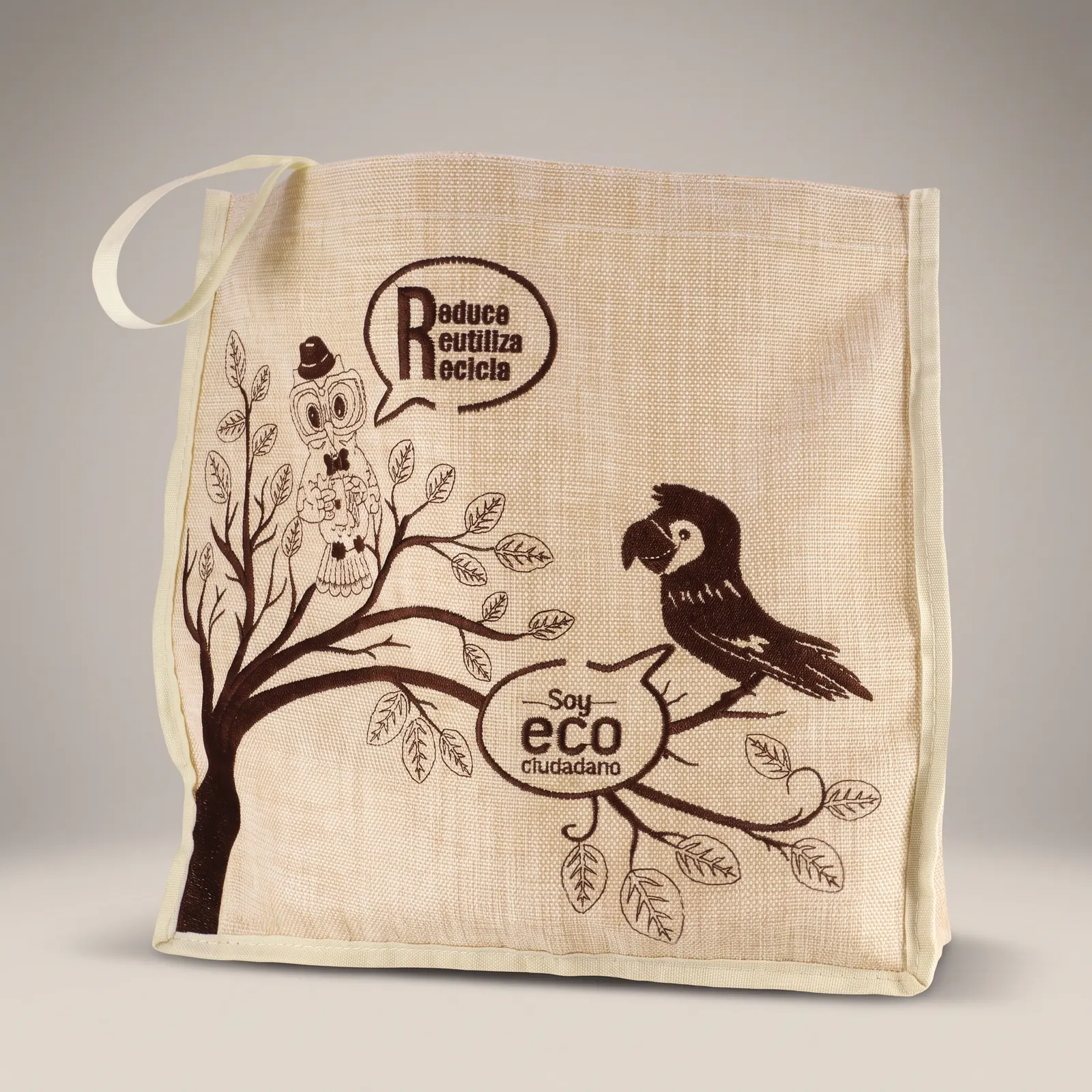 Bolso de tela bordado ZENKUA
